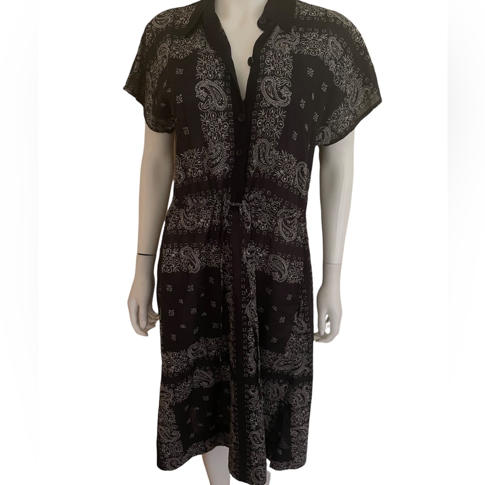 James Perse navy paisley dress